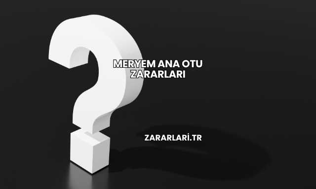 Meryem Ana Otu Zararları