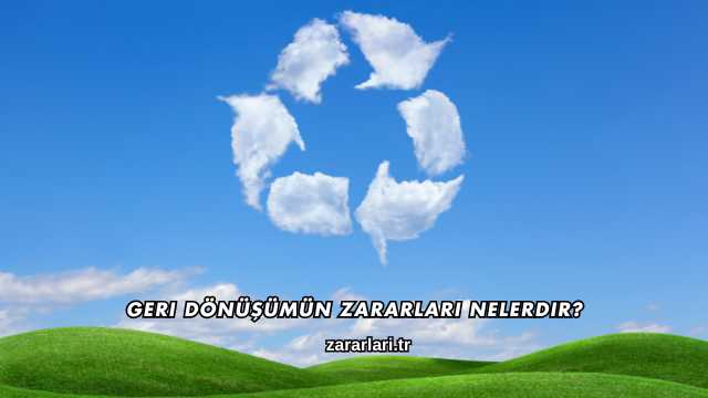Geri Dönüşümün Zararları Nelerdir?