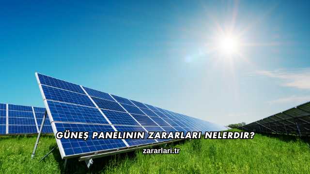 Güneş Panelinin Zararları Nelerdir?