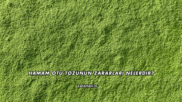 Hamam Otu Tozunun Zararları Nelerdir?