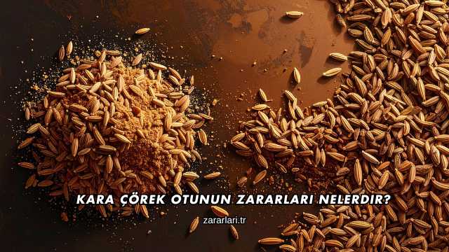 Kara Çörek Otunun Zararları Nelerdir?