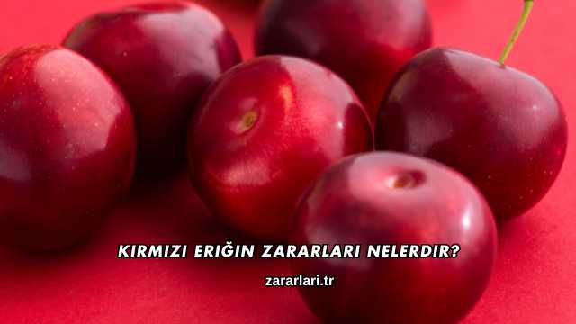 Kırmızı Eriğin Zararları Nelerdir?