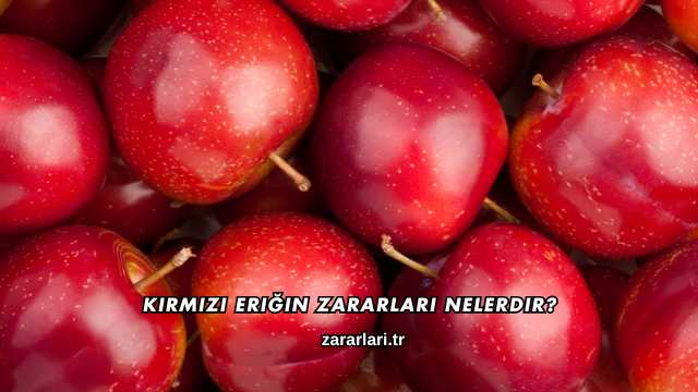 Kırmızı Eriğin Zararları Nelerdir?