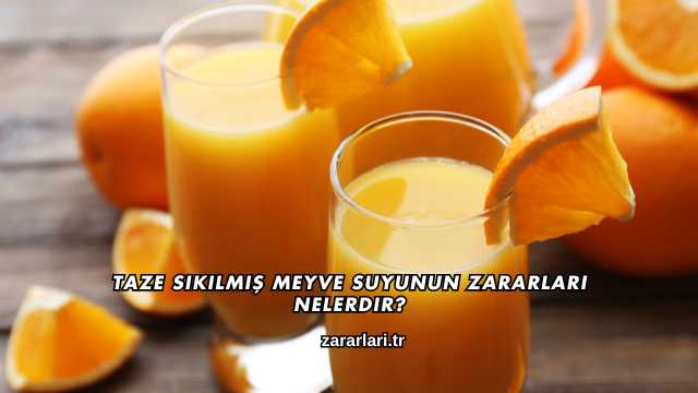 Taze Sıkılmış Meyve Suyunun Zararları Nelerdir?