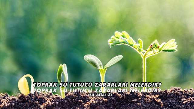 Toprak Su Tutucu Zararları Nelerdir?
