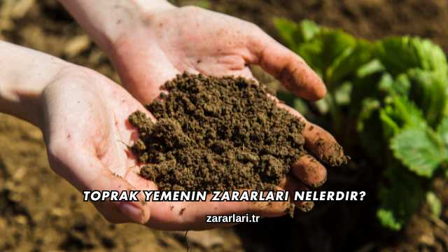 Toprak Yemenin Zararları Nelerdir?
