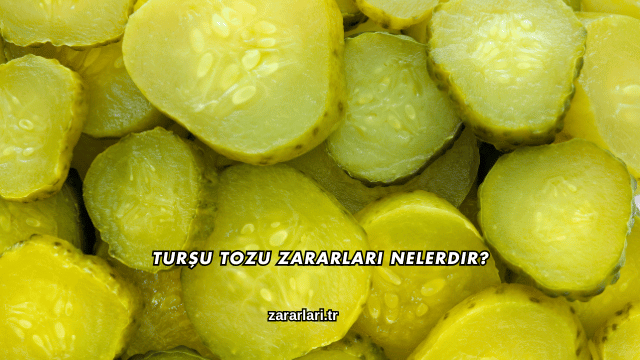 Turşu Tozu Zararları Nelerdir?
